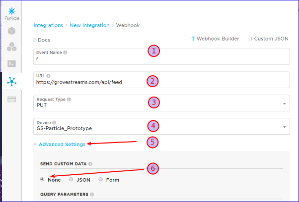 Particle Webhook